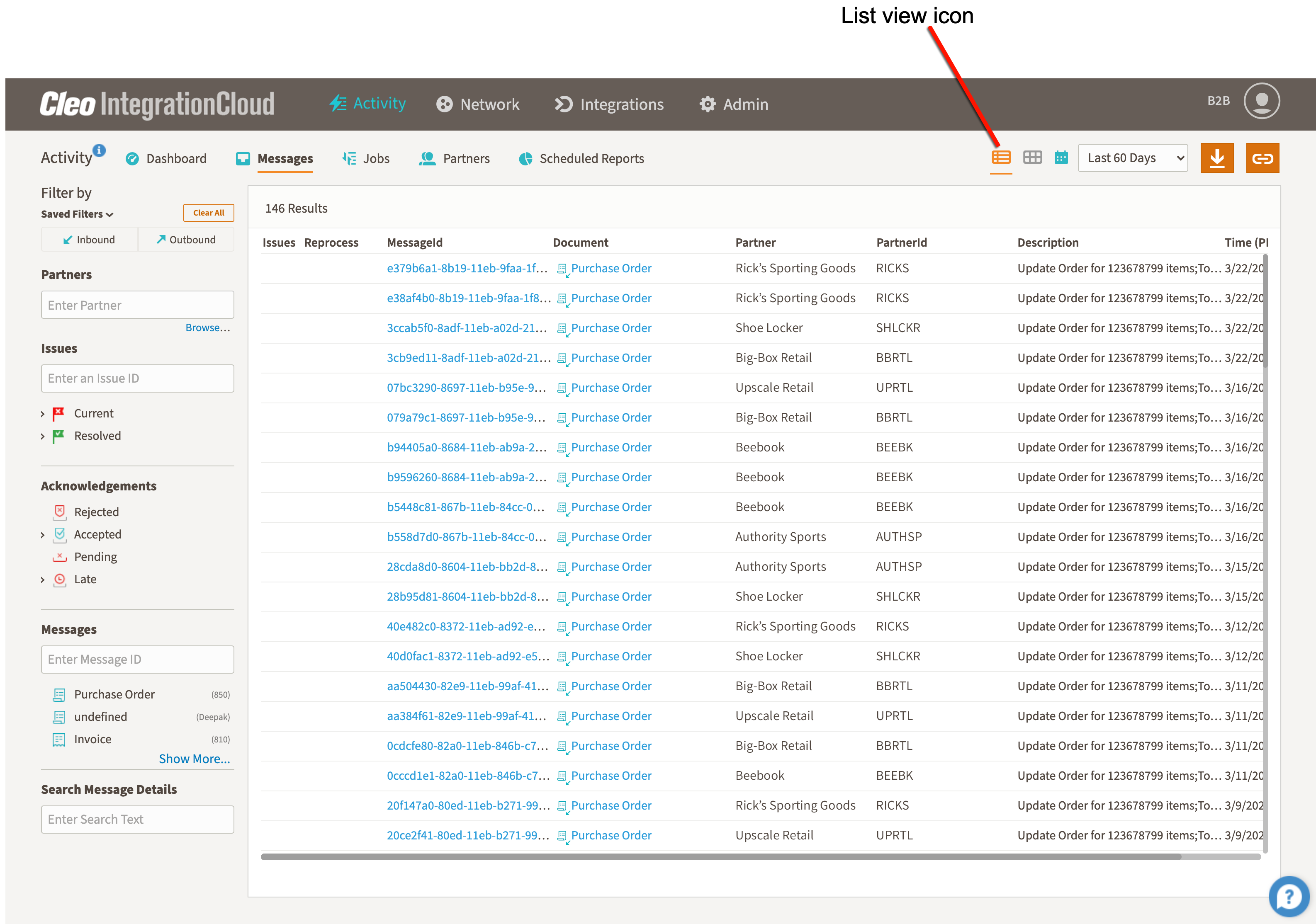 Working with Messages Cleo